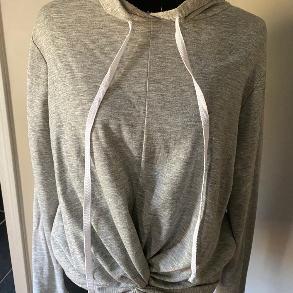 Drew grey twist front hoodie